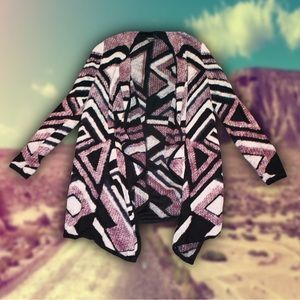 Lucky Brand Abstract Knit Cardigan Sz S